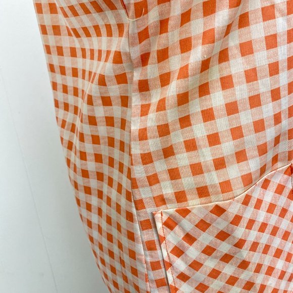 Vintage Sears Peach White Gingham Dress - Picture 6 of 10
